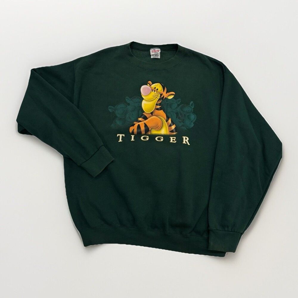 Vintage Disney Tigger Sweatshirt Size XL Crewneck Green 90s